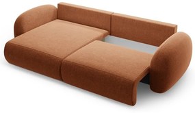 Colțar cărămiziu extensibil/cu spațiu de depozitare cu tapițerie din chenille Tonale – Cosmopolitan Design