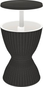 vidaXL Masă de răcire cu gheață 3 în 1, negru, polipropilenă