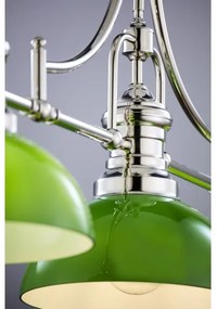 Jupiter 2072 - Lustră pe tijă PLATINO 3xE27/15W/230V verde/crom lucios