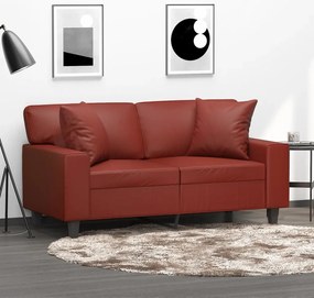 vidaXL Perne decorative, 2 buc., roșu vin, 40x40 cm, piele ecologică