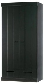 Șifonier din lemn de pin negru 94x195 cm Connect - WOOOD