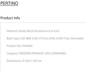 Lustra LED dimabila design circular PERTINO D-58cm