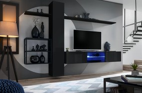 Mobilier living Shelly 27 ZZ SW M5 (negru mat + negru lucios + negru mat). 1024217