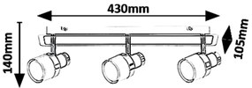 Lustra / Plafoniera LED cu 3 spoturi pentru baie IP44 Harold
