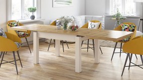 Mazzoni ROYAL Stejar Artisan/Bej (Șampanie) - MASĂ EXTENSIBILĂ PÂNĂ LA 2,7 m