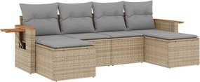 vidaXL Set canapele de grădină cu perne, 6 piese, bej, poliratan