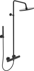 Coloana de dus cu baterie termostatata negru mat Ideal Standard IdealRain Ceratherm T25 furtun dus 175 cm
