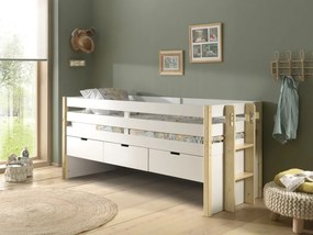 Set MARGRIT format dintr-un Pat copii cabină (90 x 200 cm) cu 3 sertare și un sertar de Pat copii.