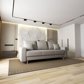 Canapea extensibilă dumonde cu ladă de depozitare si sezut confortabil din spuma high-density, Kronos Enjoy Bej 210x100 cm