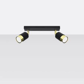 Spot NERO 2xGU10/40W/230V negru/auriu Sollux SL.1070