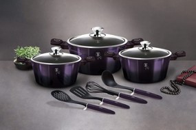 Set oale marmorate cu capace 10 piese Purple Eclipse Berlinger Haus BH 7141