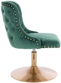 HR940N Scaun Verde din Catifea cu Bază Aurie