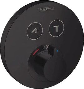 Baterie dus incastrata Hansgrohe ShowerSelect S cu 2 functii negru mat
