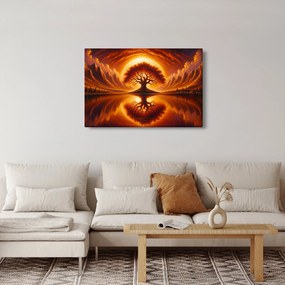 Tablou – Arbore în soare sângeriu (90x60 cm)