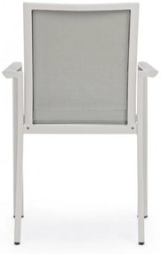 Scaun metalic, cu brate, gri, Konnor, Bizzotto