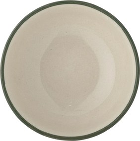 Bol din ceramică, verde, model mediteranean pictat manual, 6 x 15 cm, „Karlie”