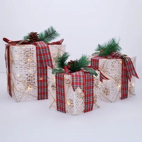 Brilagi - Set de 3 decorațiuni LED de Crăciun pentru exterior, LED/230V IP44, cadouri