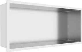 Raft incastrat dreptunghiular Balneo Wall-Box One cu rama 45x20x10 cm inox
