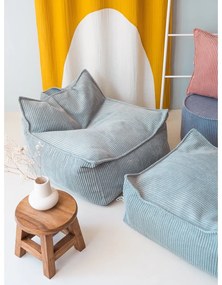 Fotoliu puf pentru copii verde mentă cu tapițerie din catifea reiată Chair – Wigiwama