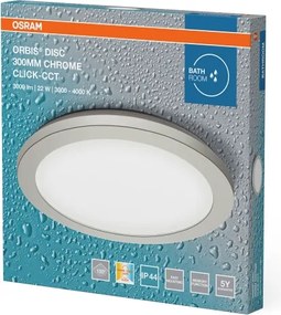 Osram - Plafonieră LED pentru baie ORBIS DISC, 22W/230V, Ø 30 cm, IP44, crom