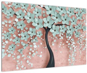 Tablou - Flori albastre în pastel (90x60 cm)