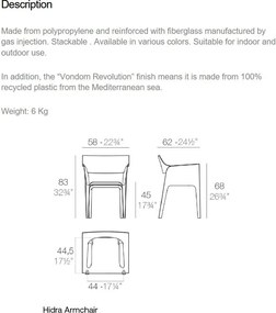Set de 4 Scaune moderne cu brate de exterior / interior design premium PEDRERA ARMCHAIR 65004 Vondom