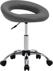 vidaXL Scaun de lucru pivotant, gri, piele ecologică