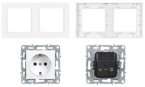 Nova priză împământată priză dublă 16A 250V cu cadru alb