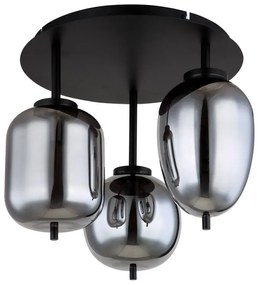 Plafoniera cu 3 surse de iluminat design modern Blacky negru mat