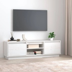 814315 vidaXL Comodă TV, alb, 140x35x40 cm, lemn masiv de pin