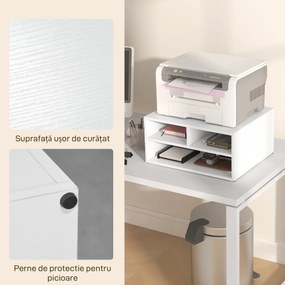 HOMCOM Suport pentru Imprimantă cu 2 Niveluri, 47x40x27.5 cm, Alb | Aosom Romania