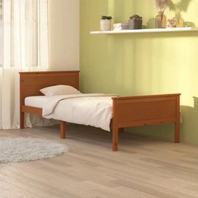 322189 vidaXL Cadru de pat, maro miere, 100x200 cm, lemn masiv de pin