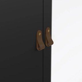 Șifonier negru cu oglindă 150x199x58 cm Madrid – Tvilum