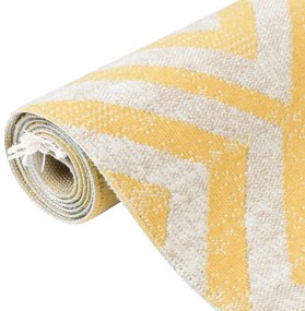 Covor de exterior, galben si bej, 80x250 cm, tesatura plata yellow and beige, 80 x 250 cm