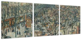 Tablou - Camille Pissarro, Boulevard des Italiens, Morning, Sunlight, reproducere (cu ceas) (90x30 cm)