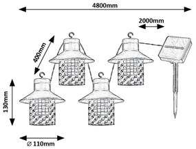 Rabalux 77003 - Lampa solară LED XIMPU 8xLED/0,1W/1,2V IP44