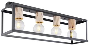 Plafoniera design modern HAGAR negru 15476-4D GL