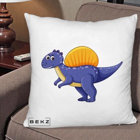 Perna Decorativa Spinozaur Kawaii, 40x40 cm, Alb Pufos, Husa Detasabila, Perna Inclusa, BEKZ®