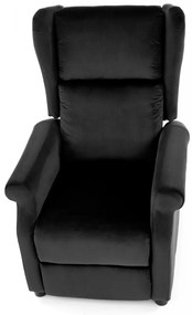 Fotoliu recliner Agustin 2 velvet negru H107 cm