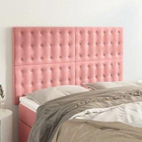 3116819 vidaXL Tăblii de pat, 4 buc, roz, 72x5x78/88 cm, catifea