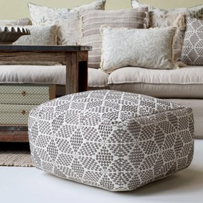 Pouf mocca din bumbac si fibre reciclate, "Lounge"