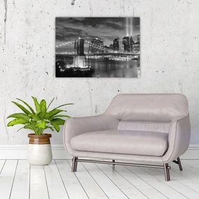 Tablou pe sticlă - Podul Brooklyn (70x50 cm)
