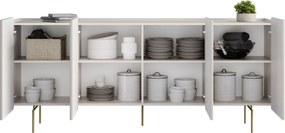 Comodă cu patru uși Malmi 200 cm - cașmir / picioare aurii