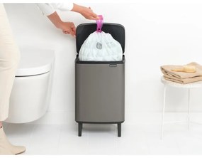 Cos pentru gunoi Brabantia Bo Small Hi 1006648, 12 L, Deschidere lina si silentioasa, Gri