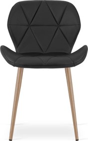 Scaun de masa MANGO din piele ecologica, neagra