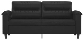 Canapea cu 2 locuri, negru, 140 cm, piele ecologica Negru, 170 x 77 x 80 cm