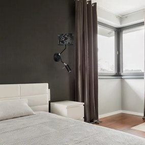 Lampă de perete SATINO 1xE27/40W/230V + 1xGU10/MR11/7W negru/gri