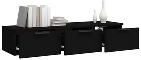 Dulap de perete, negru, 102x30x20 cm, lemn prelucrat