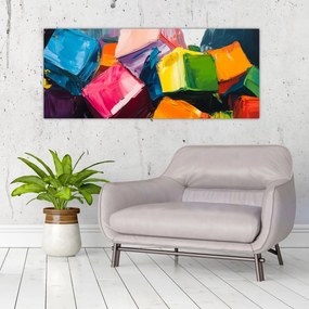 Tablou - Cuburi colorate (120x50 cm)