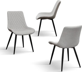 SET 4 Scaune Point tesatura, structura metalica - STANDARD - BEJ